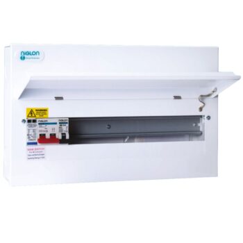 Niglon M3CU21SP Consumer Unit, 100A Main Switch, 17 Usable Ways, 21 Modules, Type 2 SPD, BS7671:2018 Compliant.