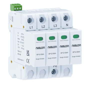 Niglon SP12S-3PN 50kA Type 1+2 Surge Protection Device