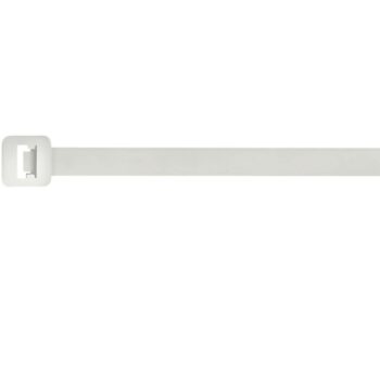Pack of 100 Unicrimp QT370S Natural 370mm x 4.8mm Cable Ties made of durable nylon, ideal for bundling and securing cables in various applications.