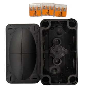 Wiska 10109900 COMBI 206 Junction Box Complete with 3 x WAGO 221 Terminals Black