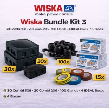 Wiska Bundle Kit 3 | 30 x Combi 308 | 20 x Combi 206 | 100 x Glands | 4 Packs of Ideal Connectors | 15 Unicrimp Tapes