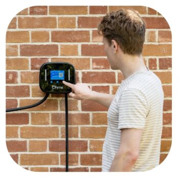 Ohme Home Pro 7.4kW EV charger mounted on exterior wall with 5m tethered cable