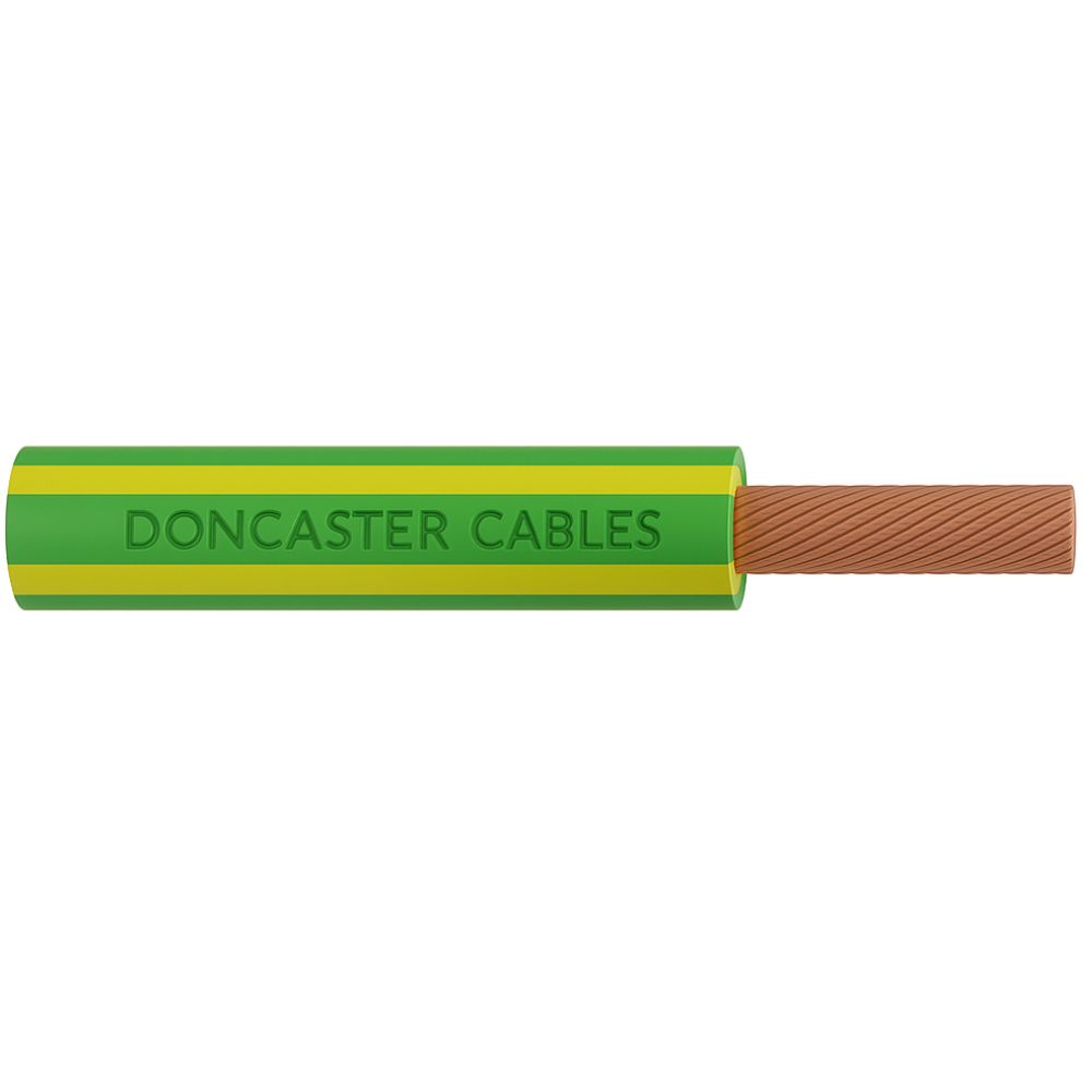 Doncaster Cables TR735G/Y/1 Doncaster Cables Tri Rated 35mm² Green Yellow PVC Cable – Cut per 1m