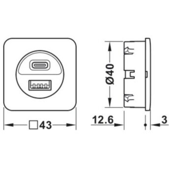 Häfele 833.73.828 Loox5 12V USB Charging Station – White