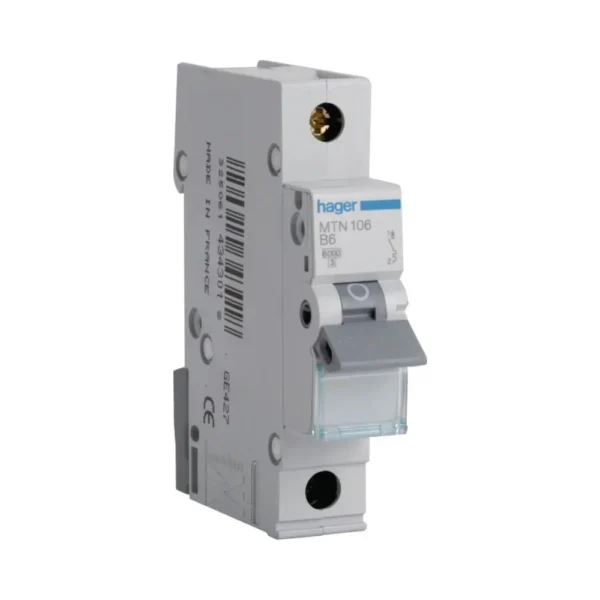 Hager MTN106 MCB 6kA B-6