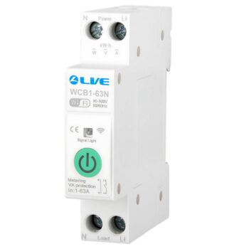 Live Electrical WCB1-63N Wi-Fi Smart Energy Switch with kWh Metering and Protection