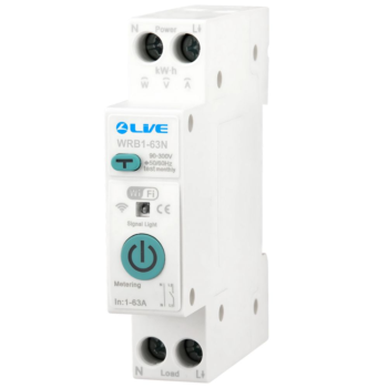 Live Electrical WRB1-63N Wi-Fi Smart RCD Switch with kWh Metering and Earth Leakage Protection