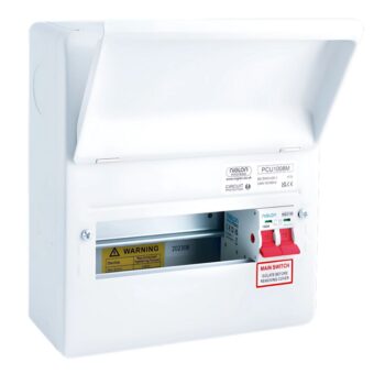 Niglon PCU1008M Protego 100A Twin Screw Main Switch 8 Way Metal Consumer Unit