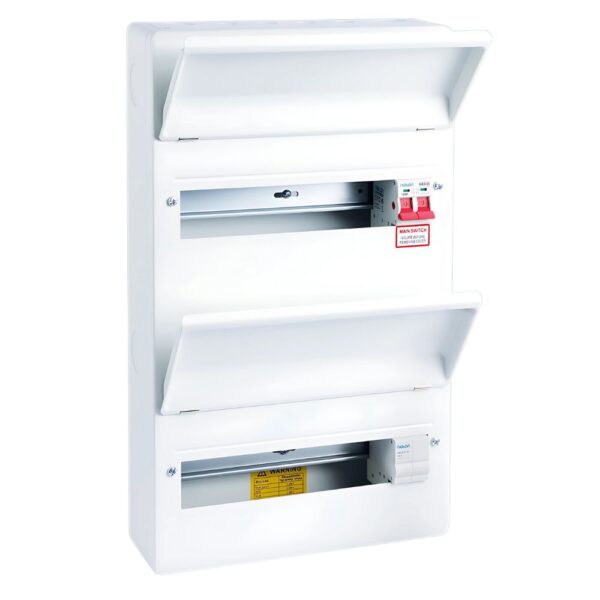 Niglon PCU2824M Protego 100A Twin Screw Main Switch 24 Way Dual Row Metal Consumer Unit