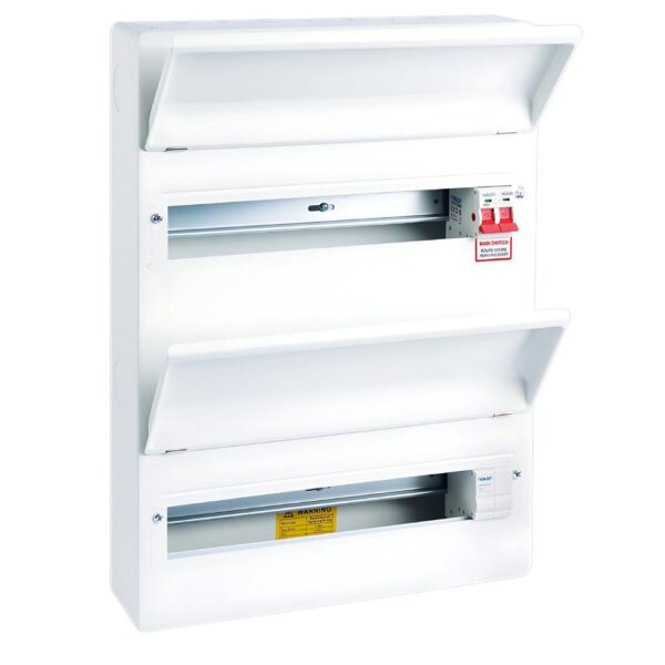 Niglon PCU3632M Protego 100A Twin Screw Main Switch 32 Way Dual Row Metal Consumer Unit