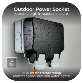 BG IP66 13A Weatherproof Outdoor Socket for Reliable Outdoor Power