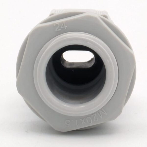 SWA CUGN-TYPE5 M20 Gland – 18th Edition-compliant nylon gland with grey insert for sealing 1–1.5mm² flat T&E cables in consumer units.