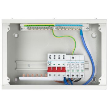 TPNH03-100S 2 Way Horizontal TP&N Distribution Board – 100A 4 Pole Main Switch with Type 2 SPD