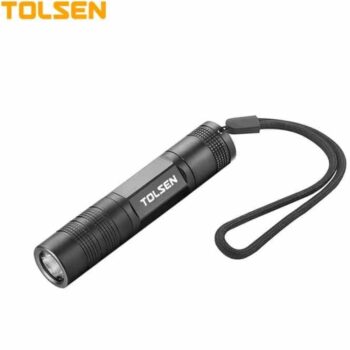 Tolsen 60031 Industrial LED Flashlight, 1W CREE LED with 50-lumen beam, aluminium housing, and IP66 rating for reliable use in harsh environments.