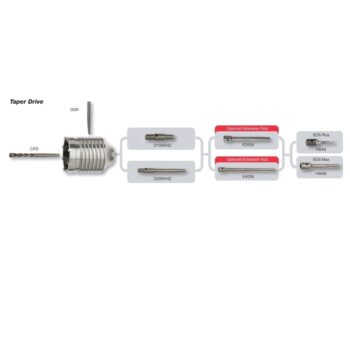 Armeg DDR hardened steel extractor drift for removing stuck or seized drill bits safely from rotary tools or chucks.