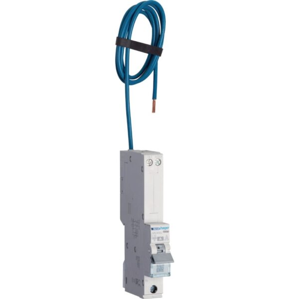 Hager ARL960U AFDD RCBO – 10A, 1-module protective device for arc, overload, and residual current faults with Bluetooth diagnostics.
