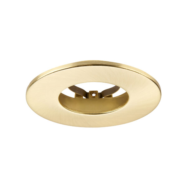 Satin Brass Fixed Bezel for Saxby ShieldONE 65 GU10 Downlight