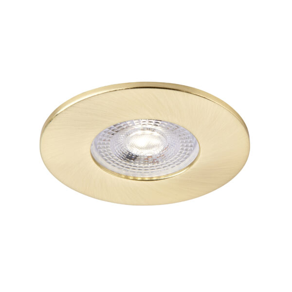 Satin Brass Fixed Bezel for Saxby ShieldONE 65 GU10 Downlight