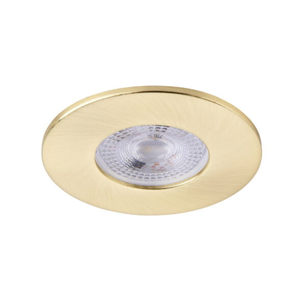 Satin Brass Fixed Bezel for Saxby ShieldONE 65 GU10 Downlight