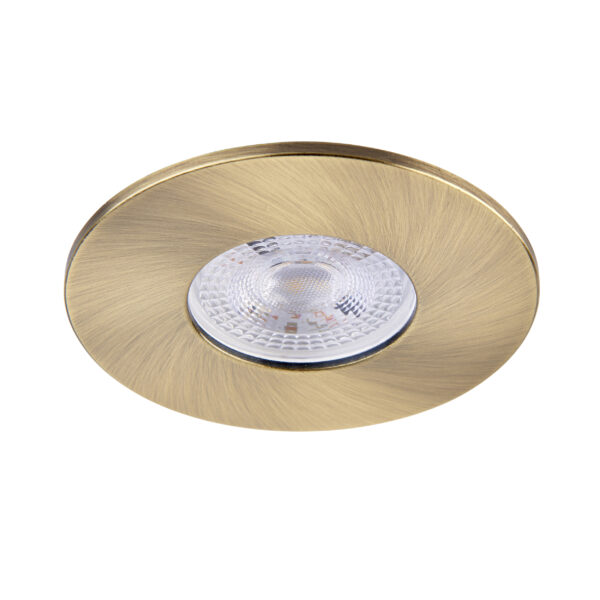 Antique Brass Fixed Bezel for Saxby ShieldONE 75 GU10 Downlight