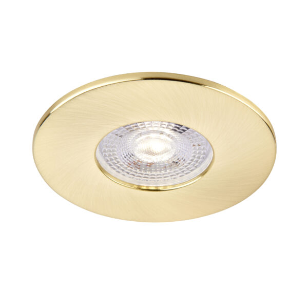 Satin Brass Fixed Bezel for Saxby ShieldONE 75 GU10 Downlight