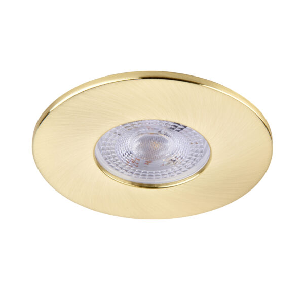 Satin Brass Fixed Bezel for Saxby ShieldONE 75 GU10 Downlight