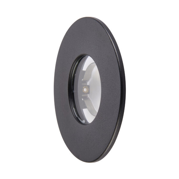 Black IP65 bezel for Saxby ShieldONE 75 fixed downlight – 92mm diameter, 3mm projection, ideal for bathrooms and wet areas.