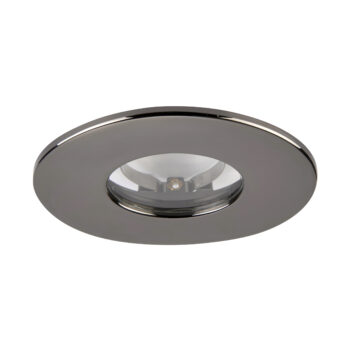 ShieldONE 75 fixed black nickel bezel – IP65-rated trim for downlights in wet rooms or bathrooms.