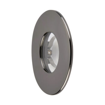 ShieldONE 75 fixed black nickel bezel – IP65-rated trim for downlights in wet rooms or bathrooms.