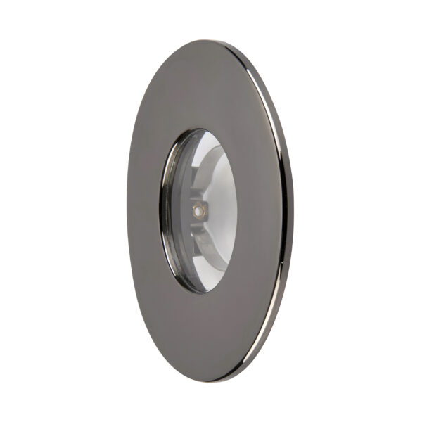 ShieldONE 75 fixed black nickel bezel – IP65-rated trim for downlights in wet rooms or bathrooms.