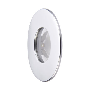 Saxby ShieldONE 75 silver IP65 bezel – fixed downlight trim for bathrooms and wet zones.