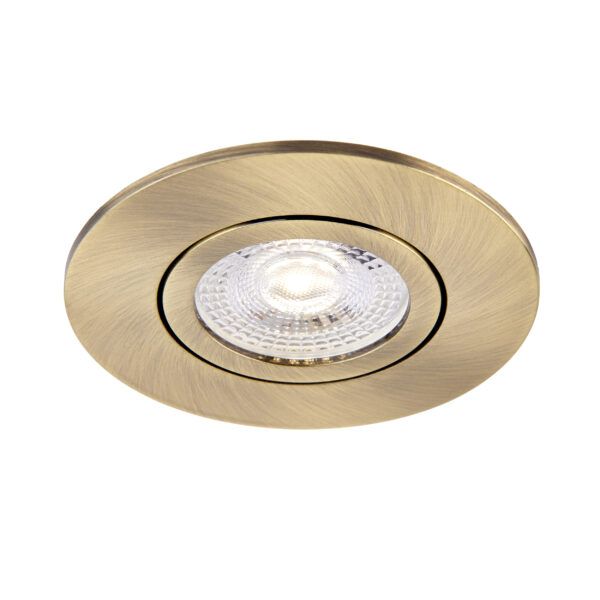 Antique Brass Tilt Bezel for Saxby ShieldONE 75 GU10 Downlight