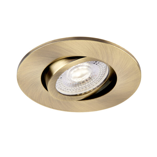 Antique Brass Tilt Bezel for Saxby ShieldONE 75 GU10 Downlight