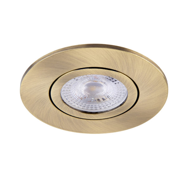Antique Brass Tilt Bezel for Saxby ShieldONE 75 GU10 Downlight