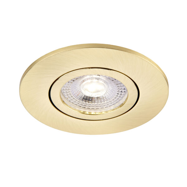 Satin Brass Tilt Bezel for Saxby ShieldONE 75 GU10 Downlight