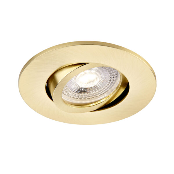 Satin Brass Tilt Bezel for Saxby ShieldONE 75 GU10 Downlight