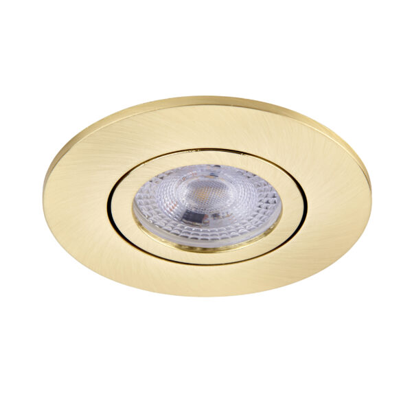 Satin Brass Tilt Bezel for Saxby ShieldONE 75 GU10 Downlight