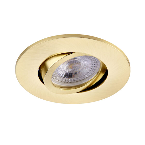 Satin Brass Tilt Bezel for Saxby ShieldONE 75 GU10 Downlight