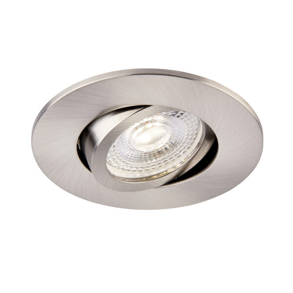 Satin Nickel Tilt Bezel for Saxby ShieldONE 75 GU10 Downlight