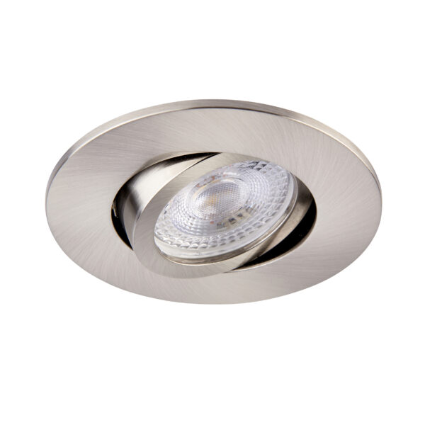 Satin Nickel Tilt Bezel for Saxby ShieldONE 75 GU10 Downlight