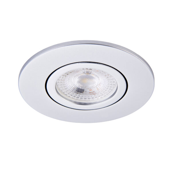 Silver Tilt Bezel for Saxby ShieldONE 75 GU10 Downlight