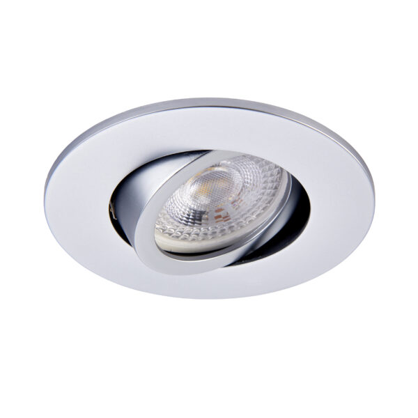 Silver Tilt Bezel for Saxby ShieldONE 75 GU10 Downlight