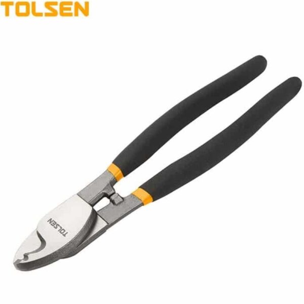 Tolsen 38021 200mm Cable Cutter with non-slip grip, precision steel blades, and Ø7mm (35mm²) capacity for copper and aluminium wiring.
