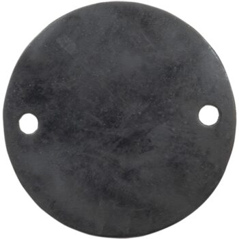 Black Unicrimp QCRG conduit box rubber gasket with 65mm diameter and pre-drilled holes for secure electrical box sealing.