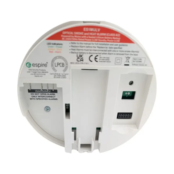 🛡️ Espire Mains Smoke and Heat Alarm with Battery Backup