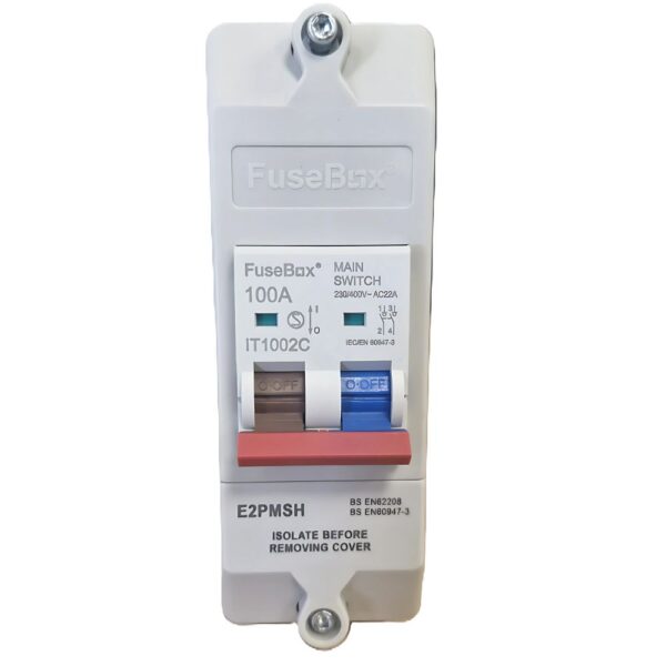 Fusebox E2PMSH 2 Pole IP20 100A Main Switch Meter Isolator