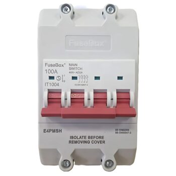 Fusebox E4PMSH 100A Three Phase 4 Pole Main Switch Electric Meter Isolator