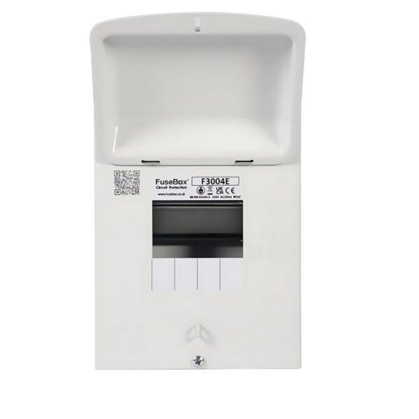 Fusebox F3004E 4 Module Metal Enclosure with Neutral Cable and Busbar