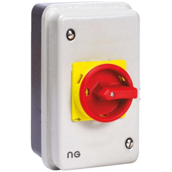 Niglon ISM804P Metal Clad 80A 4 Pole Rotary Isolator with IP54 Enclosure Heavy-duty electrical switch disconnector.