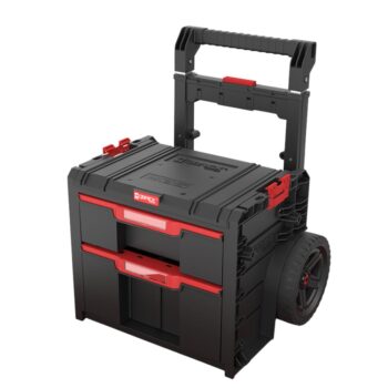 Qbrick System PRO Cart 2.0 Plus Drawer 2 with large wheels and dual drawers